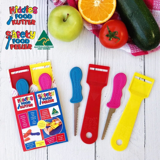 4 Pack – 2 x Kiddies Food Kutter 2 x Safety Food Peelers