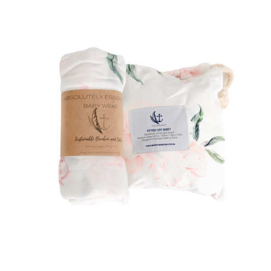 Swaddle and Cot sheet set