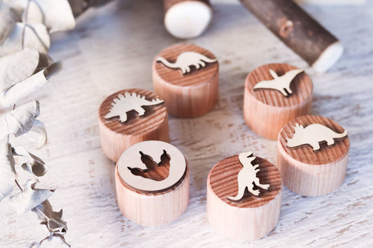 Dinosaur wooden stampers
