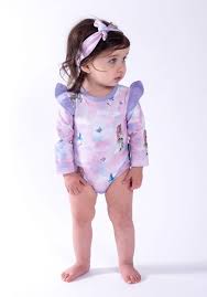 Unicorn LS Ruffle Onesie - Aster and Oak